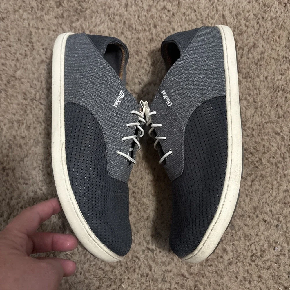 Oukai Shoes Mens 9 Nohea Moku Boat Shoe 10283 Dark Shadow Gray Sneakers